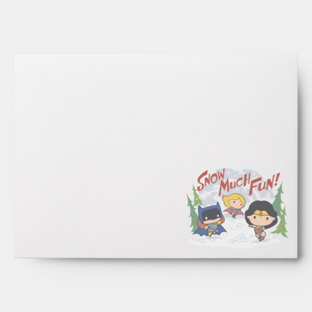 Justice League Chibi Snowball Fight Envelope (Front)