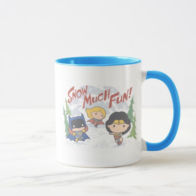 Justice League Chibi Snowball Fight Mug (Right)