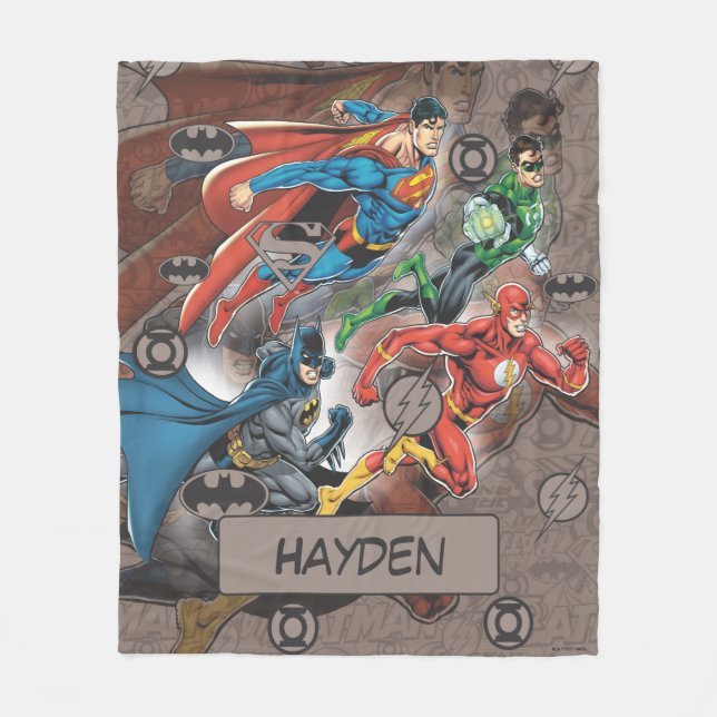 Justice League Collage Fleece Blanket (Front)
