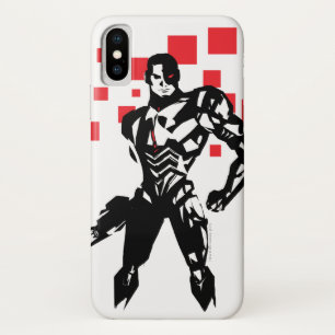Justice League   Cyborg Digital Noir Pop Art iPhone X Case