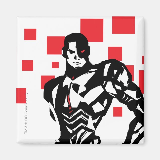 Justice League | Cyborg Digital Noir Pop Art Magnet (Front)
