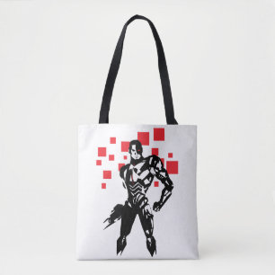 Justice League   Cyborg Digital Noir Pop Art Tote Bag