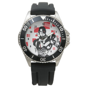 Justice League Cyborg Digital Noir Pop Art Watch