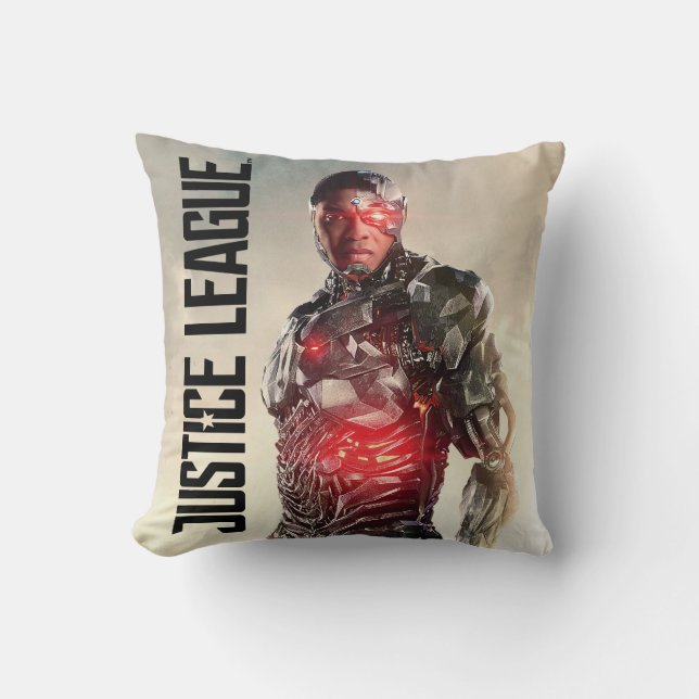 Justice League | Cyborg On Battlefield Cushion (Front)
