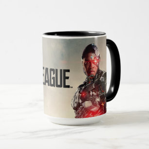Justice League   Cyborg On Battlefield Mug