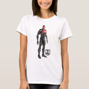 Justice League   Cyborg On Battlefield T-Shirt