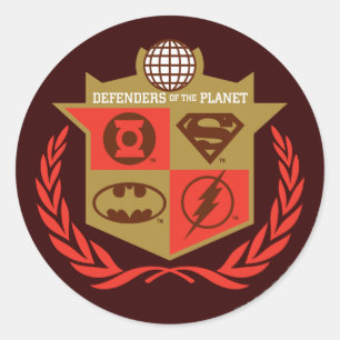 Justice League Defenders of the Planet Classic Round Sticker