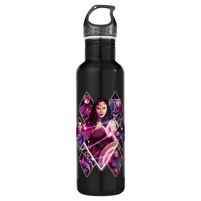 Justice League | Diamond Galactic Group Panels 710 Ml Water Bottle (Front)