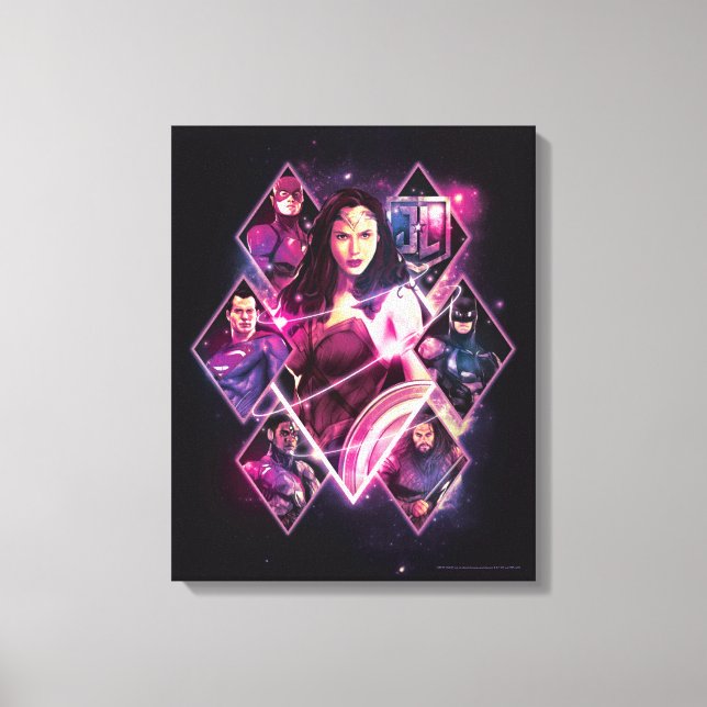 Justice League | Diamond Galactic Group Panels Canvas Print (Front)