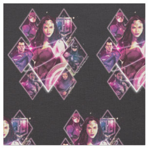 Justice League Diamond Galactic Group Panels Fabric