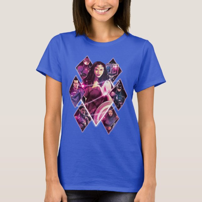 Justice League | Diamond Galactic Group Panels T-Shirt (Front)