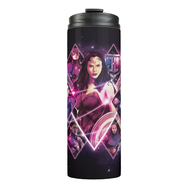Justice League | Diamond Galactic Group Panels Thermal Tumbler (Front)