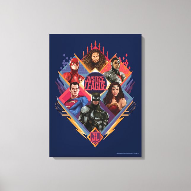 Justice League | Diamond Hatch Group Badge Canvas Print (Front)