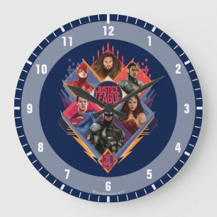 Justice League   Diamond Hatch Group Badge Large Clock