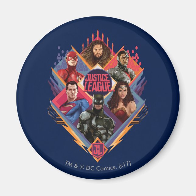 Justice League | Diamond Hatch Group Badge Magnet (Front)