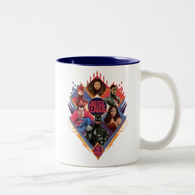 Justice League | Diamond Hatch Group Badge Two-Tone Coffee Mug (Right)
