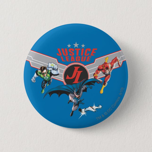 Justice League Flying Air Badge and Heroes (Front)