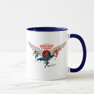 Justice League Flying Air Badge and Heroes Mug