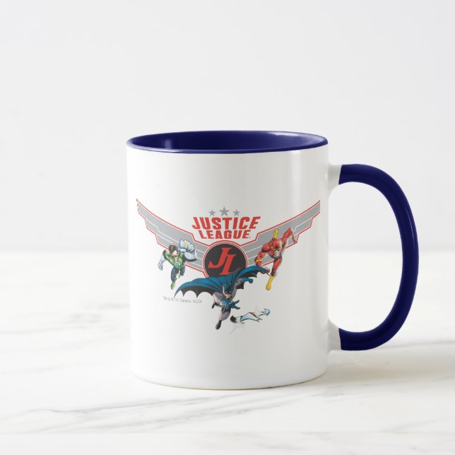 Justice League Flying Air Badge and Heroes Mug (Right)