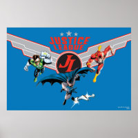 Justice League Flying Air Badge and Heroes