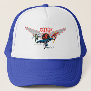 Justice League Flying Air Badge and Heroes Trucker Hat