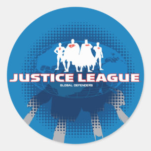Justice League Global Defenders Classic Round Sticker