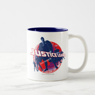 Justice League Global Heroes and Globe Two-Tone Coffee Mug