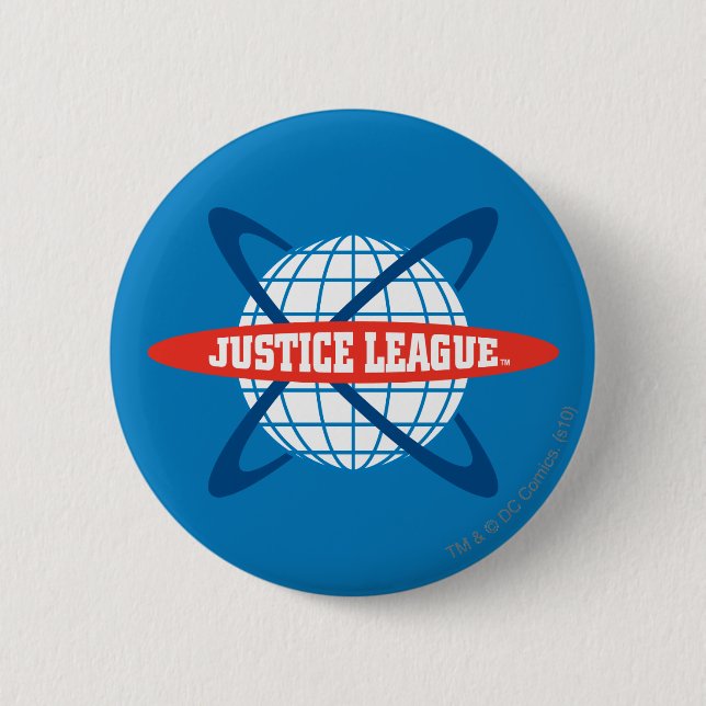 Justice League Globe Logo 6 Cm Round Badge (Front)
