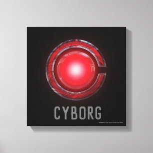 Justice League Glowing Cyborg Symbol Canvas Print