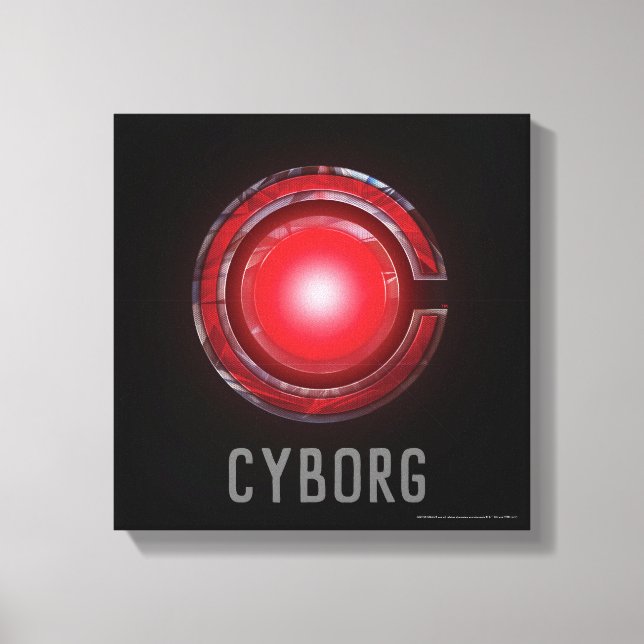 Justice League | Glowing Cyborg Symbol Canvas Print (Front)