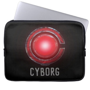 Justice League   Glowing Cyborg Symbol Laptop Sleeve