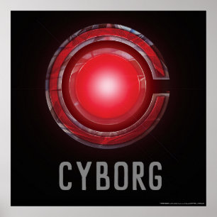 Justice League   Glowing Cyborg Symbol Poster