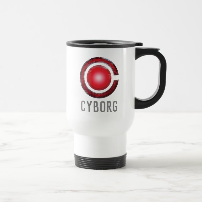 Justice League | Glowing Cyborg Symbol Travel Mug (Right)