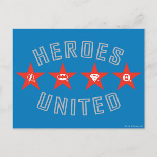 Justice League Heroes Untied Logos Postcard