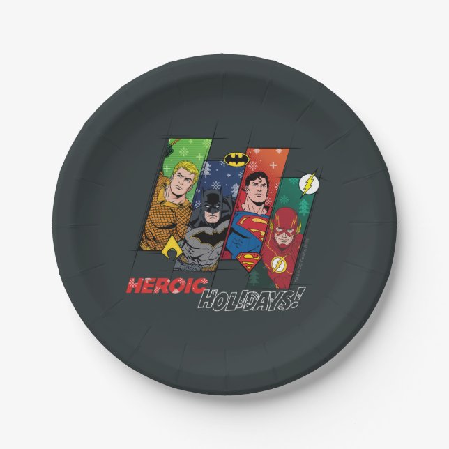 Justice League "Heroic Holidays!" Paper Plate (Front)