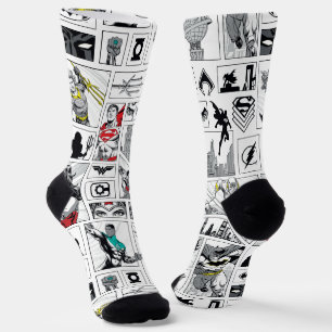 Justice League Heroic Panel Pattern Socks