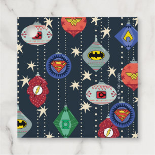 Justice League Holiday Bauble Pattern Favour Tags