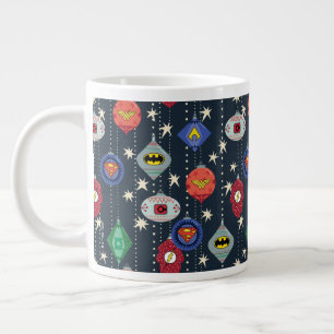 Justice League Holiday Bauble Pattern Large Coffee Mug