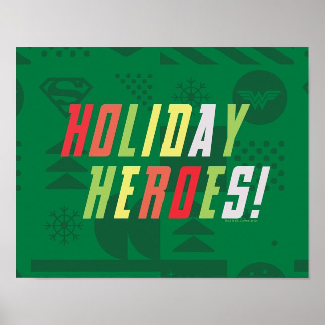 Justice League Holiday Heroes Graphic Poster (Front)