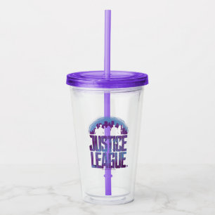 Justice League   Justice League City Silhouette Acrylic Tumbler