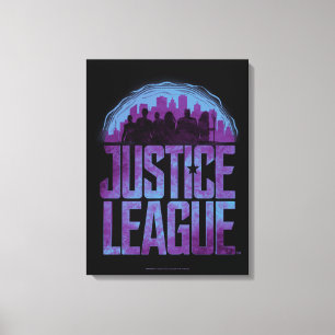 Justice League Justice League City Silhouette Canvas Print