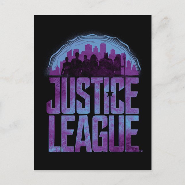 Justice League | Justice League City Silhouette Postcard (Front)
