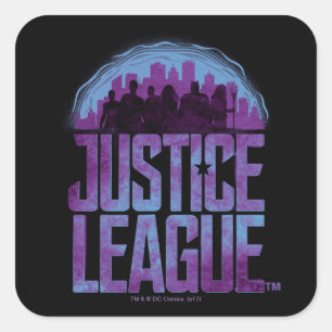 Justice League Justice League City Silhouette Square Sticker