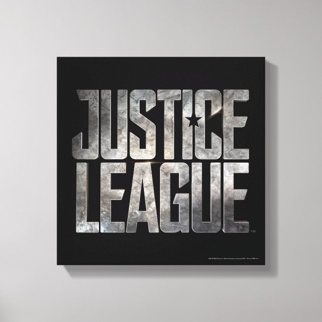 Justice League | Justice League Metallic Logo Canvas Print (Front)