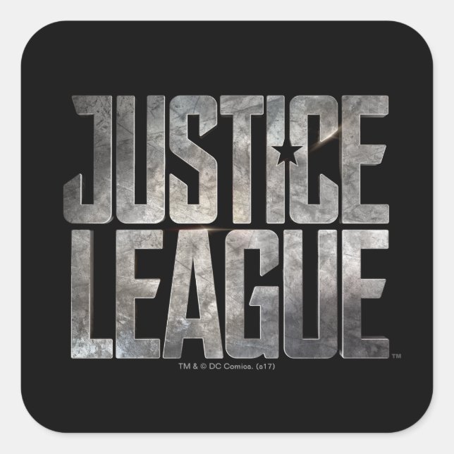 Justice League | Justice League Metallic Logo Square Sticker (Front)