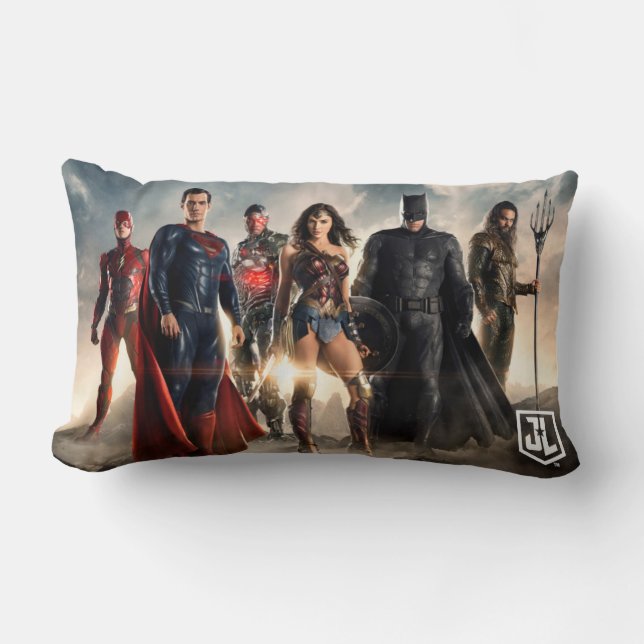 Justice League | Justice League On Battlefield Lumbar Cushion (Front)