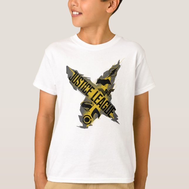 Justice League | Justice League & Team Symbols T-Shirt (Front)