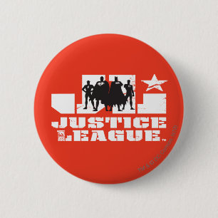Justice League Logo and Character Silhouettes 6 Cm Round Badge