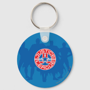 Justice League Logo and Solid Character Background Key Ring