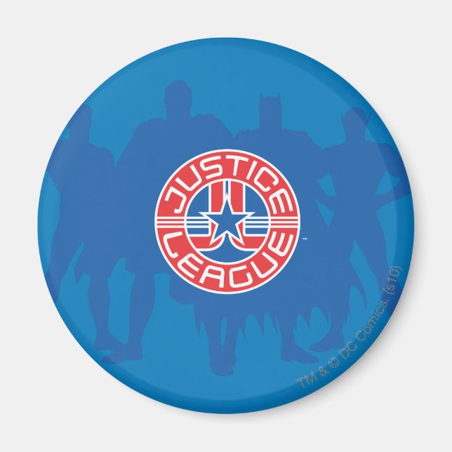 Justice League Logo and Solid Character Background Magnet (Front)